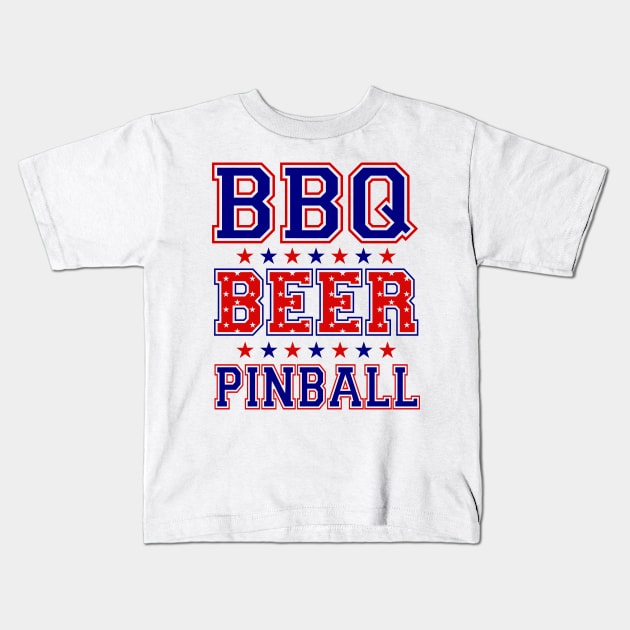 BBQ BEER PINBALL Kids T-Shirt by DRI374